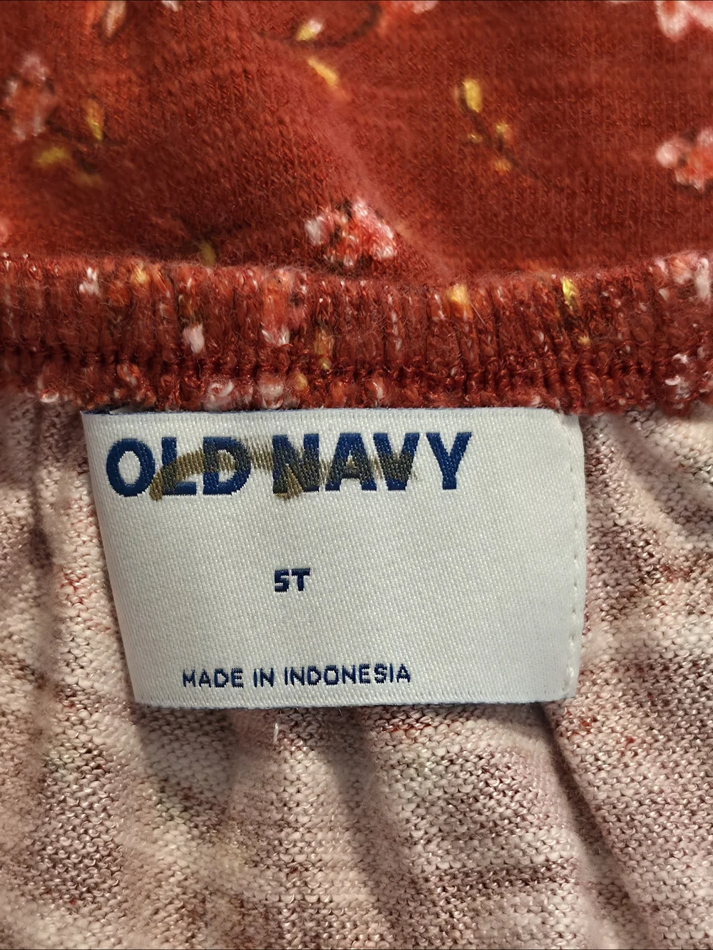Old Navy Burgundy Floral Peasant Top Long Sleeve Stretch Girls 5T Cottage
